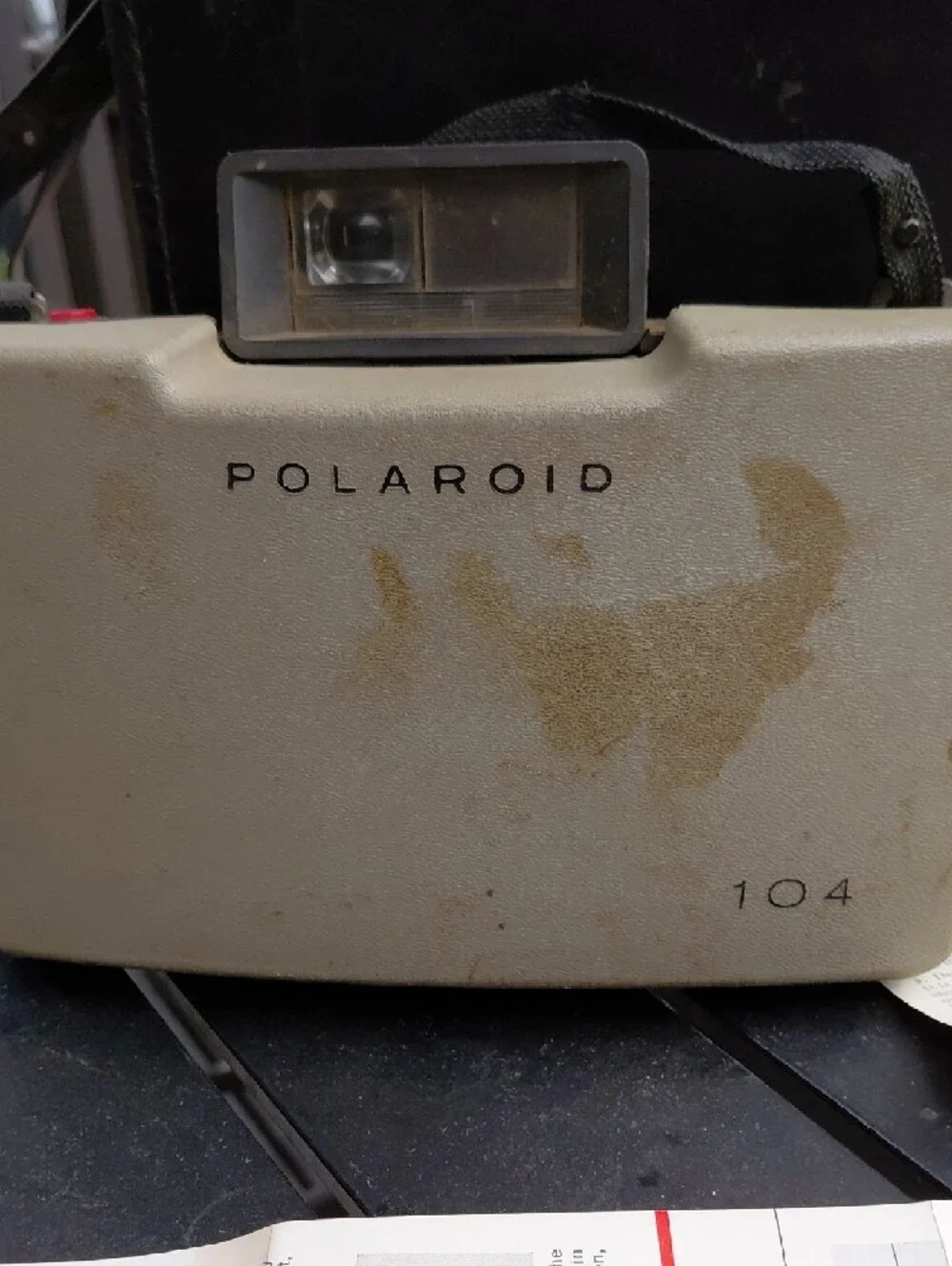 Polaroid Automatic 104 Camera in Gray and Black with Red Accents